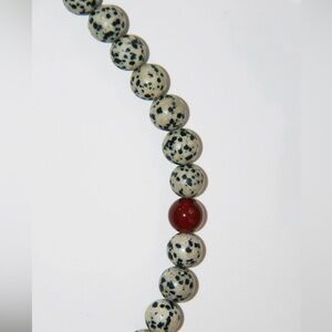 BN Dalmatian Jasper and Carnelian 16” Beaded Necklace